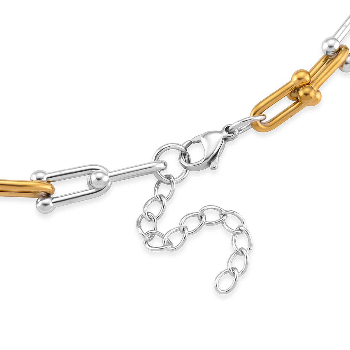 U-Link Chain Necklace in ION Plated YG and Stainless Steel 20-22 Inches image number 4