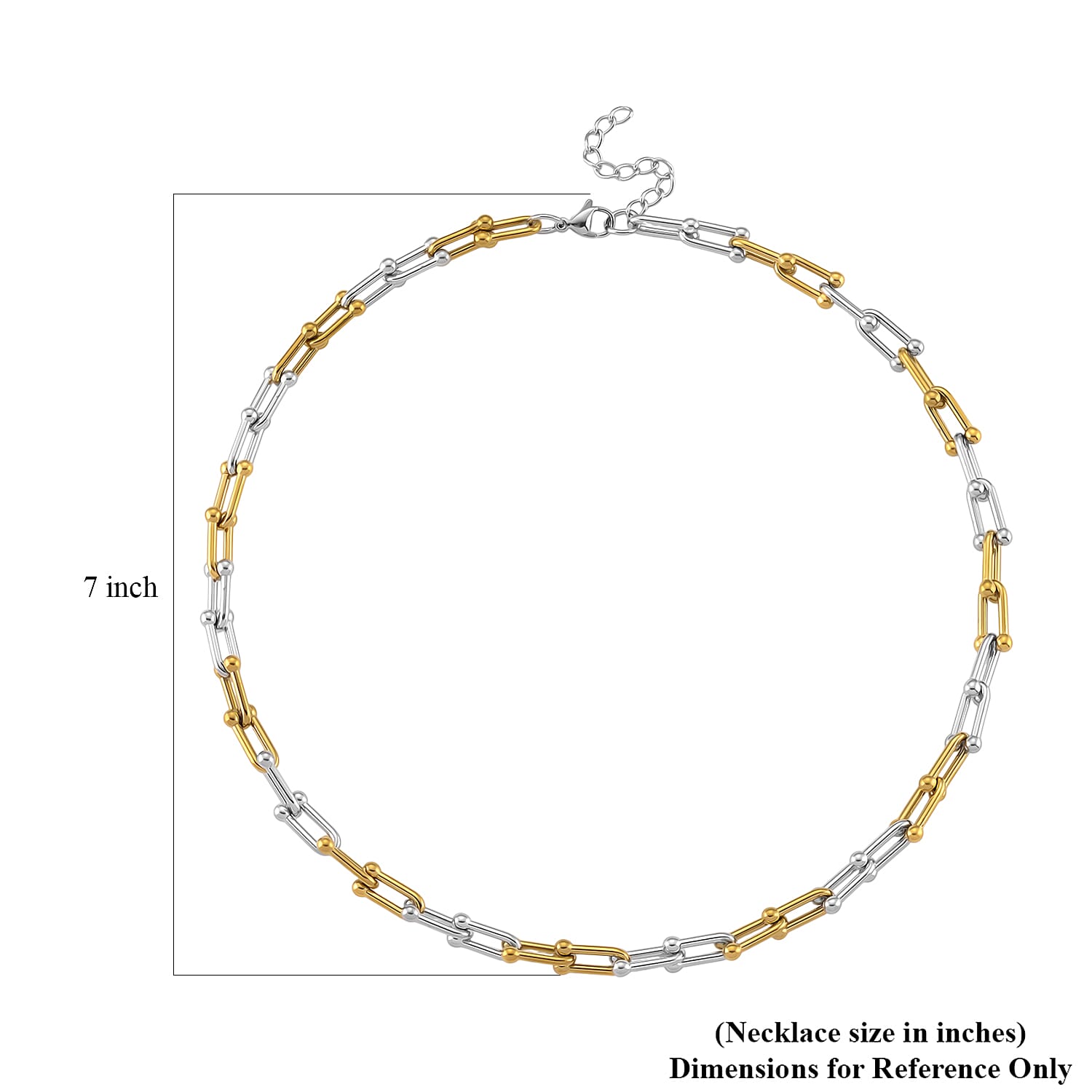 Moderna Cavallo Chain Necklace in ION Plated YG and Stainless Steel (20-22 Inches)
