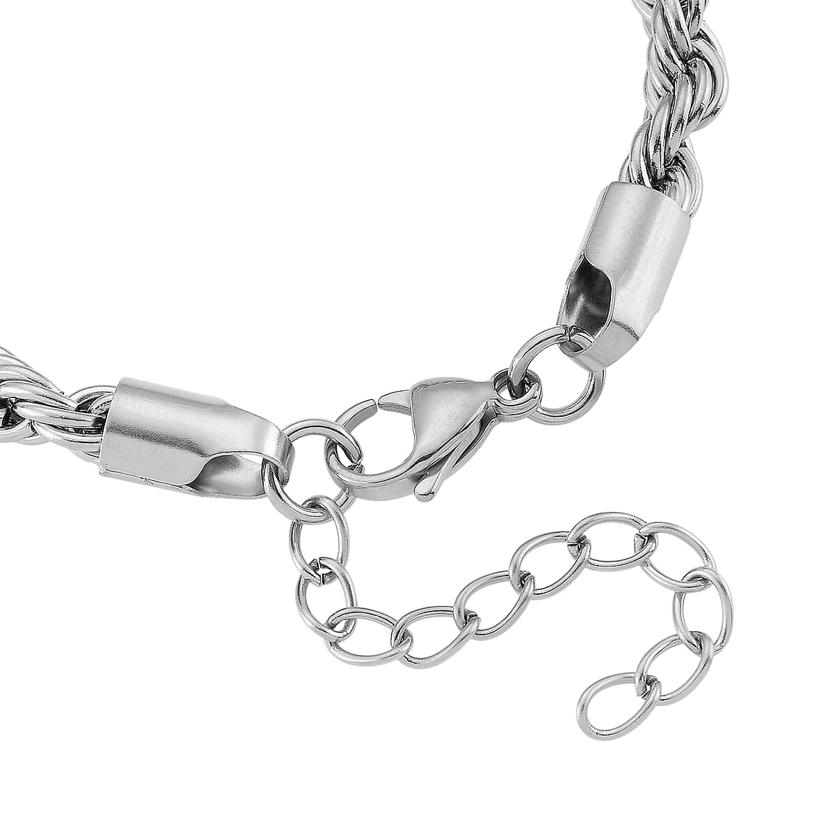 Rope Chain Bracelet in Stainless Steel (7-9In) image number 4