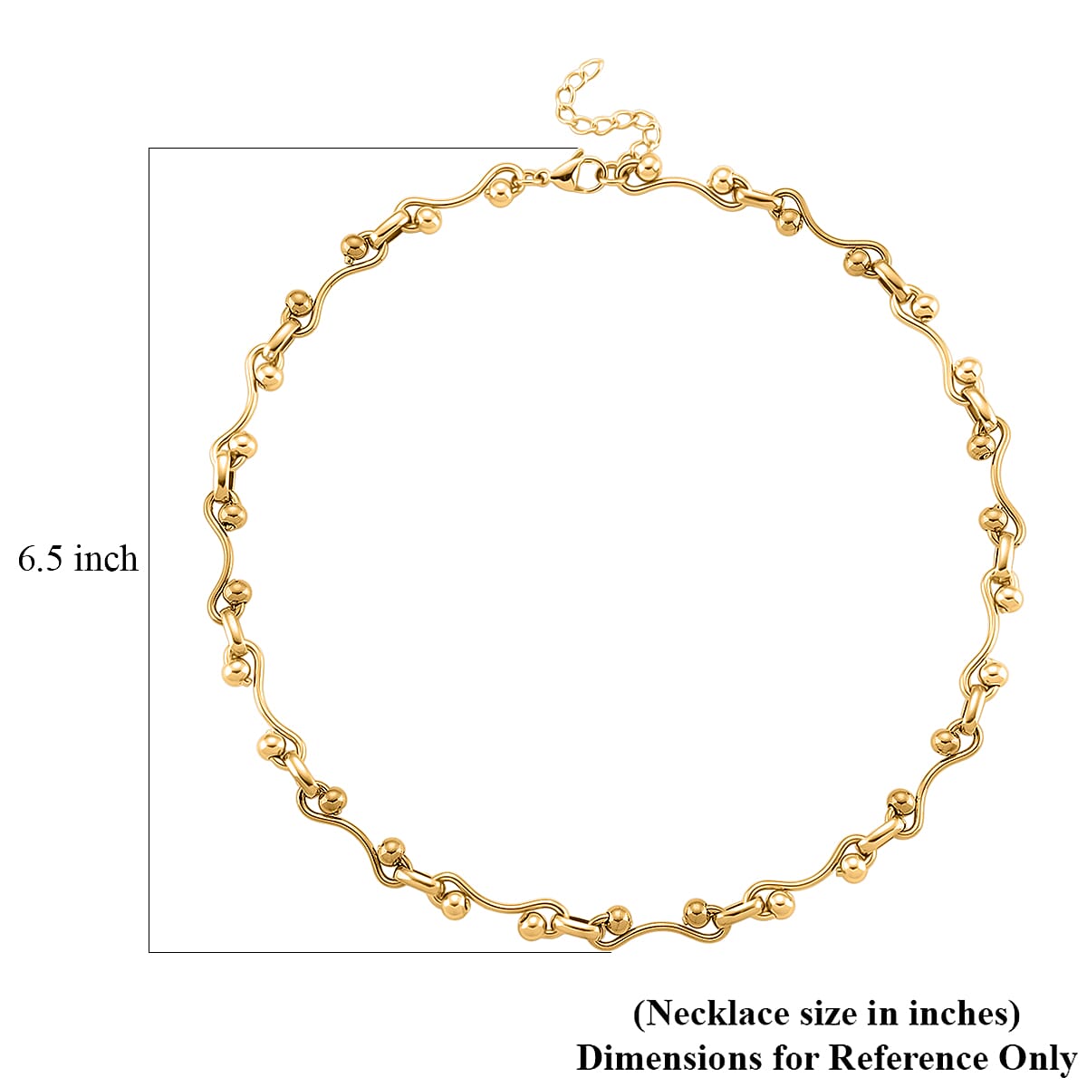 ION Plated YG Stainless Steel Modern Wave Link Necklace 20-22 Inches image number 4