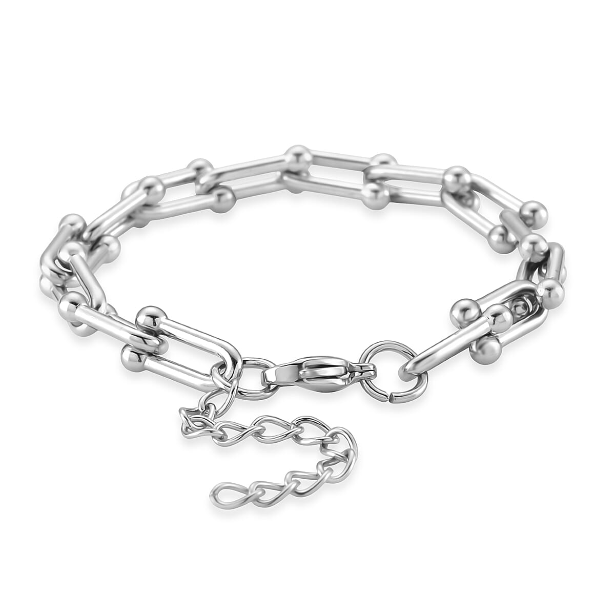 U-Link Chain Bracelet in Stainless Steel (7.00 In) image number 3
