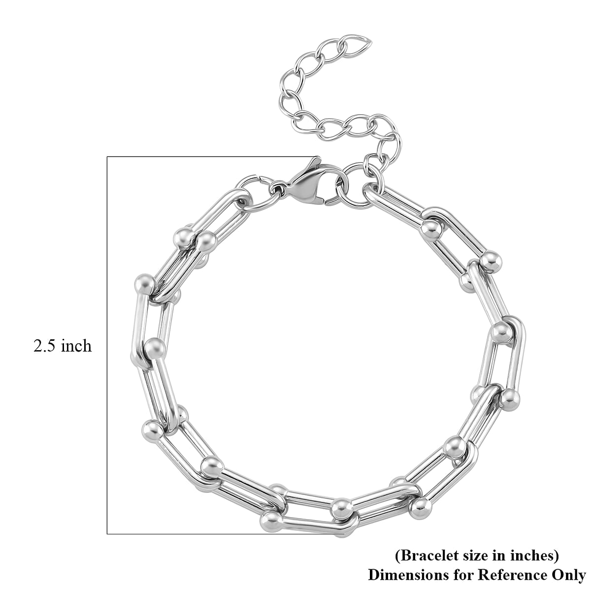 U-Link Chain Bracelet in Stainless Steel (7.00 In) image number 5