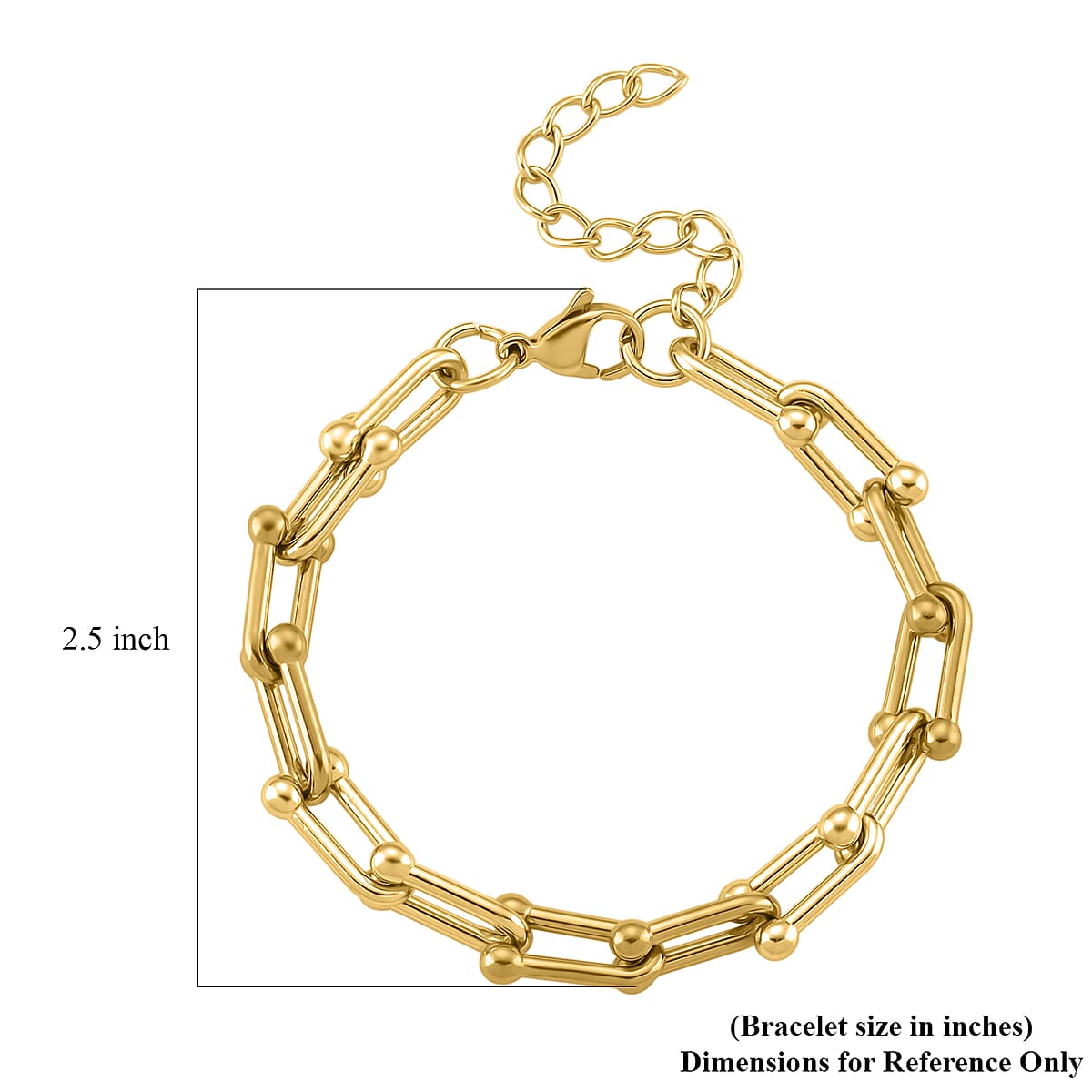 Moderna Cavallo Chain Bracelet in ION Plated YG Stainless Steel (7.00 In) image number 5