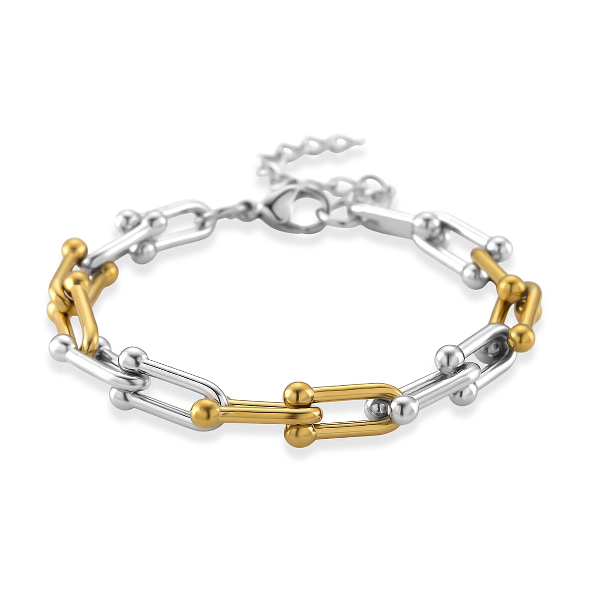 U-Link Chain Bracelet in ION Plated YG and Stainless Steel (7.00 In) image number 0