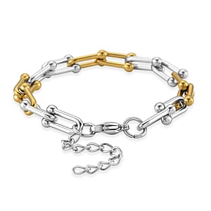 Moderna Cavallo Chain Bracelet in ION Plated YG and Stainless Steel (7.00 In)