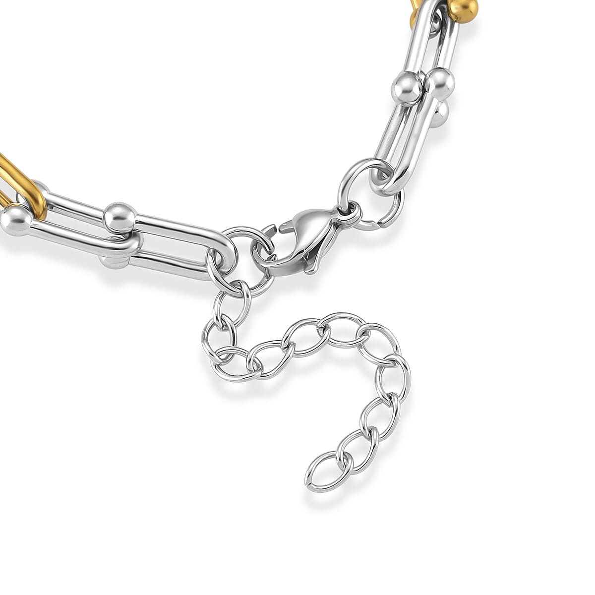 U-Link Chain Bracelet in ION Plated YG and Stainless Steel (7.00 In) image number 4