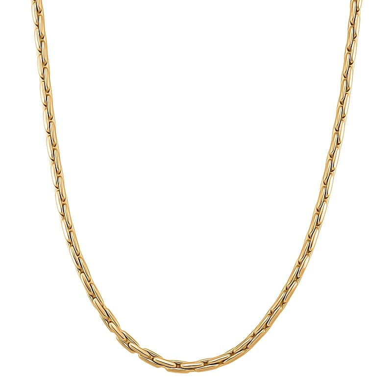 Hammered Circular Necklace in ION Plated YG Stainless Steel (20-22 Inches)