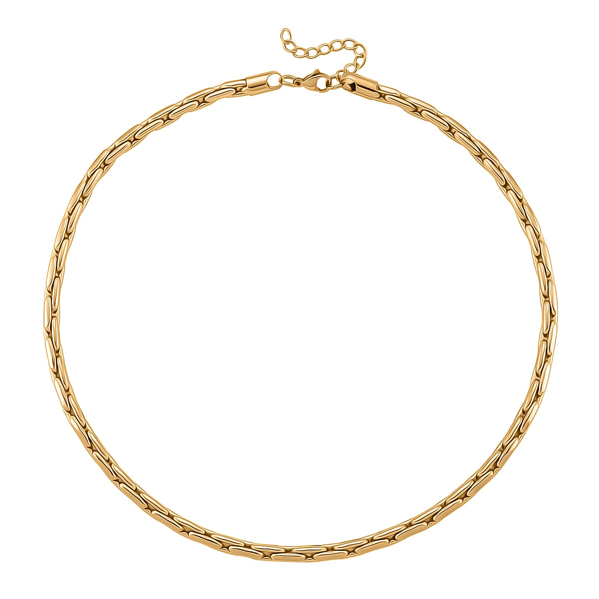 Hammer Circular Link Necklace in ION Plated YG Stainless Steel 20-22 Inches image number 3