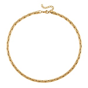 Hammered Circular Necklace in ION Plated YG Stainless Steel (20-22 Inches)