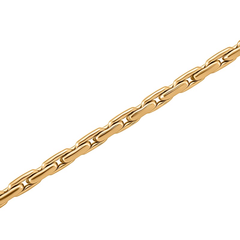 Hammered Circular Necklace in ION Plated YG Stainless Steel (20-22 Inches)