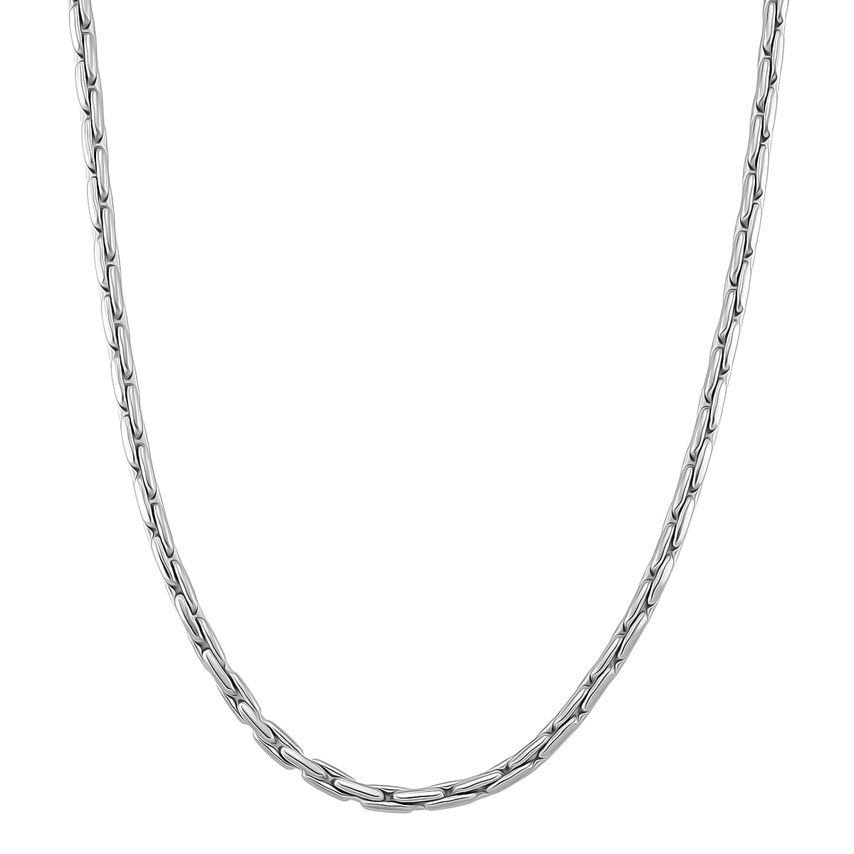 Hammer Circular Link Necklace in Stainless Steel 20-22 Inches image number 0