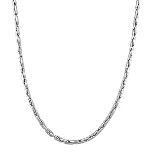 Hammer Circular Link Necklace in Stainless Steel 20-22 Inches