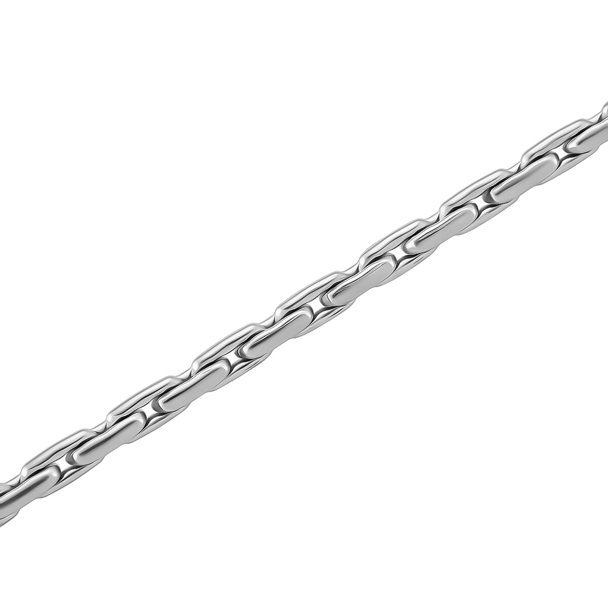 Hammer Circular Link Necklace in Stainless Steel 20-22 Inches image number 4