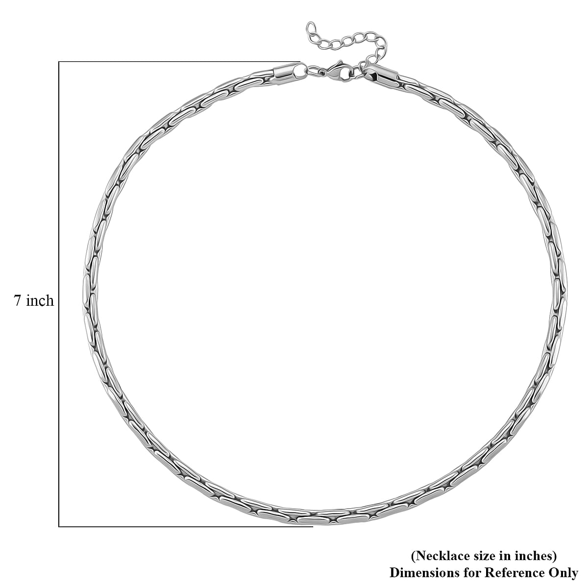Hammer Circular Link Necklace in Stainless Steel 20-22 Inches image number 6