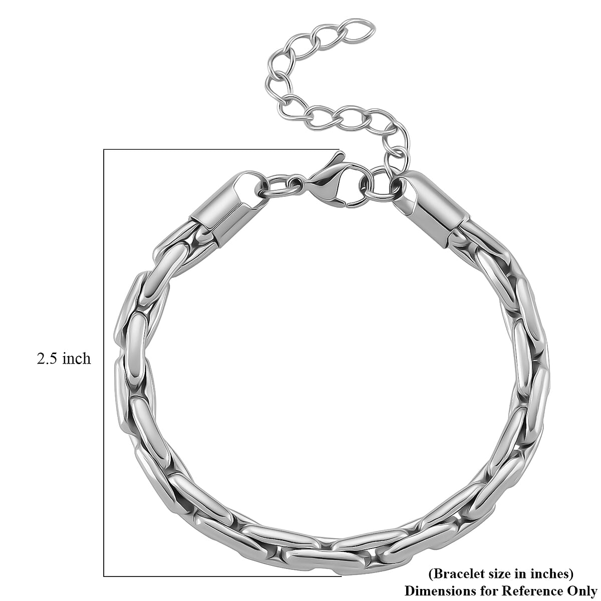Hammer Circular Link Bracelet in Stainless Steel (7-9In) image number 5