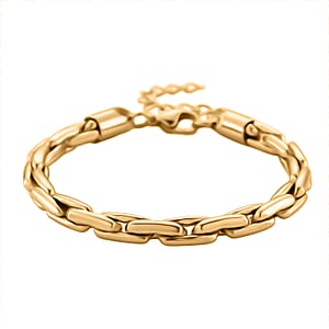 Hammer Circular Link Bracelet in ION Plated YG Stainless Steel (7-9In)