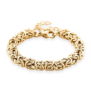 Byzantine Chain Bracelet in ION Plated YG Stainless Steel (7.0-8.5In)