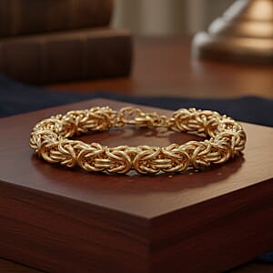 Byzantine Chain Bracelet in ION Plated YG Stainless Steel (7.0-8.5In)