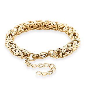Byzantine Chain Bracelet in ION Plated YG Stainless Steel (7.0-8.5In)