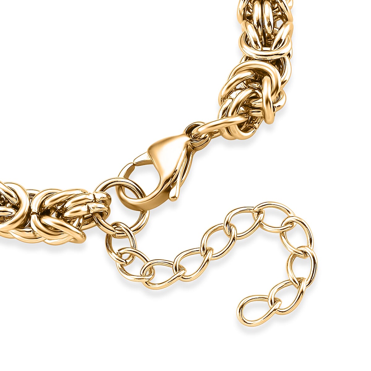 Byzantine Chain Bracelet in ION Plated YG Stainless Steel (7.0-8.5In) image number 4