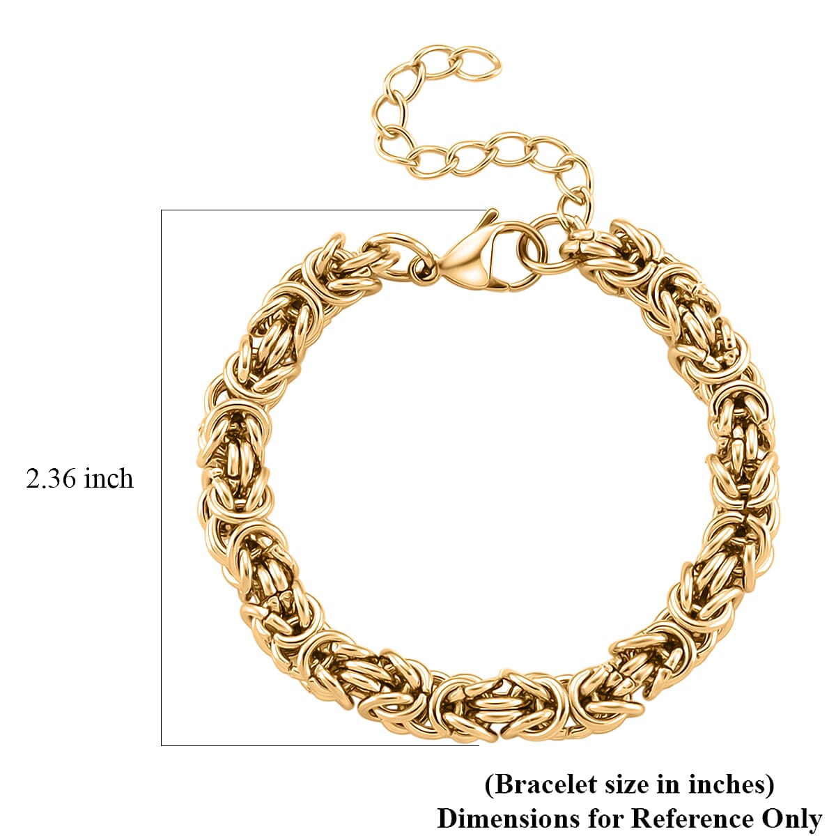 Byzantine Chain Bracelet in ION Plated YG Stainless Steel (7.0-8.5In) image number 5