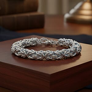 Byzantine Chain Bracelet in Stainless Steel (7.0-8.5In)
