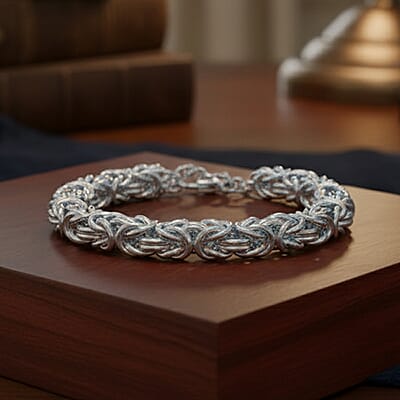 Byzantine Chain Bracelet in Stainless Steel (7.0-8.5In)