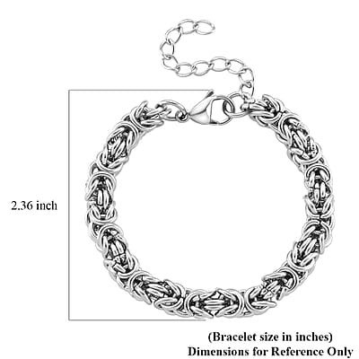 Byzantine Chain Bracelet in Stainless Steel (7.0-8.5In)