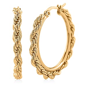 Rope Chain Hoop Earrings in ION Plated YG Stainless Steel