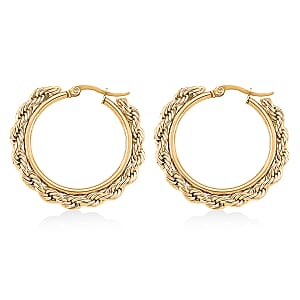 Rope Chain Hoop Earrings in ION Plated YG Stainless Steel