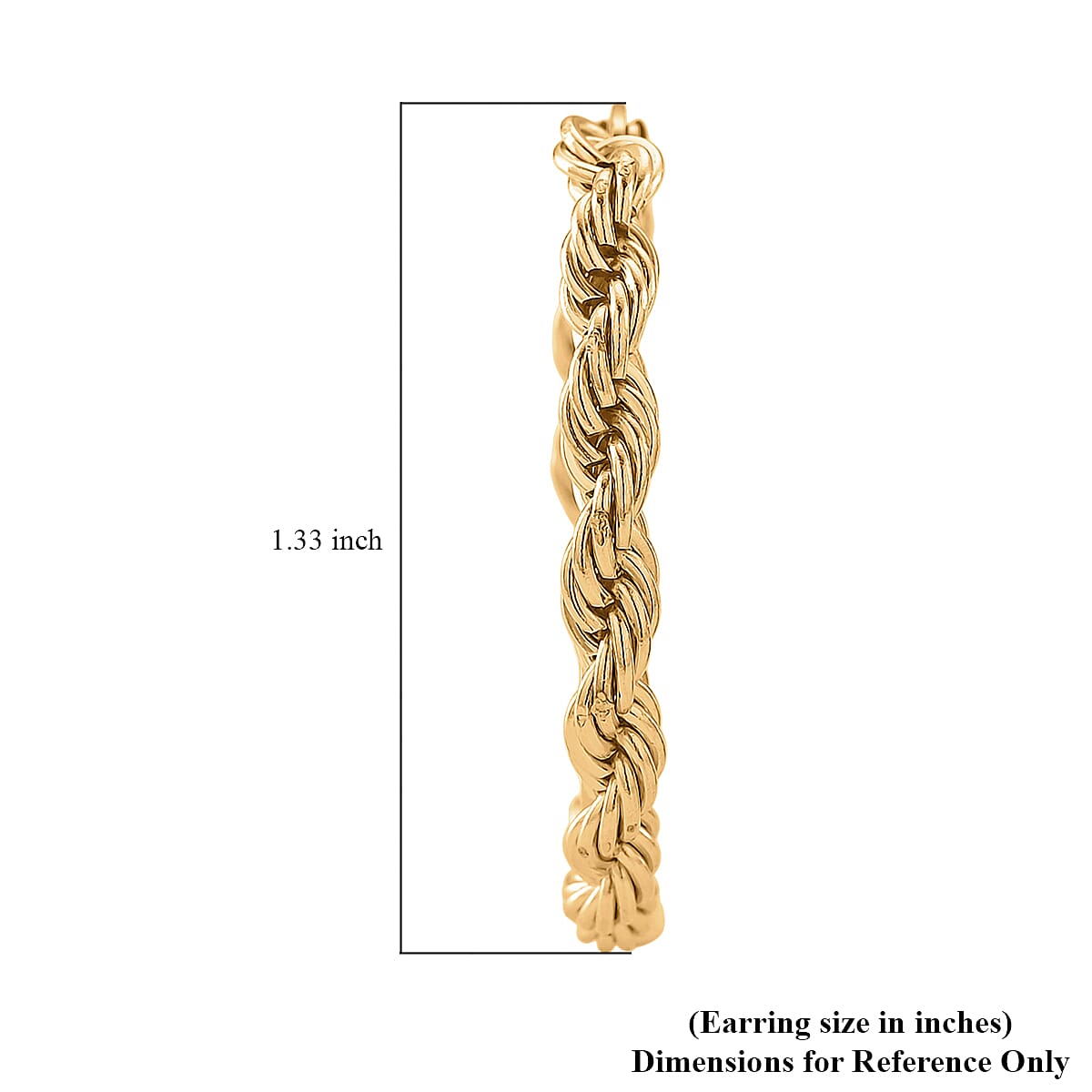 Rope Chain Hoop Earrings in ION Plated YG Stainless Steel image number 5