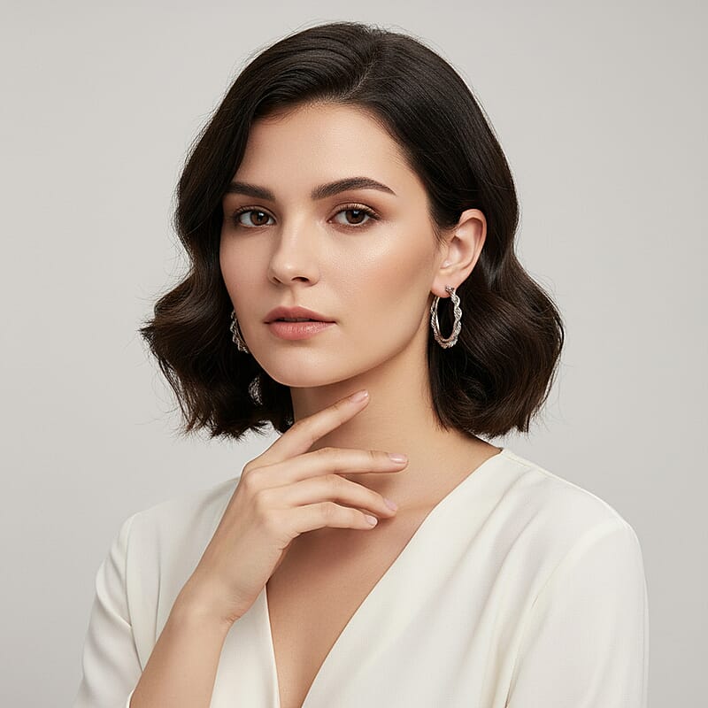 Mega Saving Rope Chain Hoop Earrings in Stainless Steel