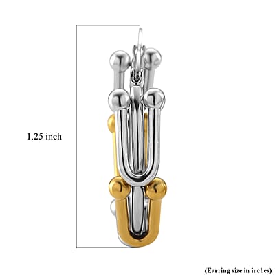 Moderna Cavallo Chain Hoop Earrings in ION Plated YG and Stainless Steel