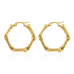 Moderna Cavallo Chain Hoop Earrings in ION Plated YG Stainless Steel