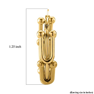 Moderna Cavallo Chain Hoop Earrings in ION Plated YG Stainless Steel