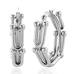 U-Link Hoop Earrings in Stainless Steel