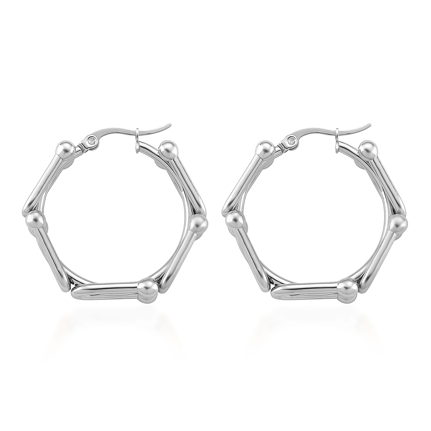 Moderna Cavallo Chain Hoop Earrings in Stainless Steel