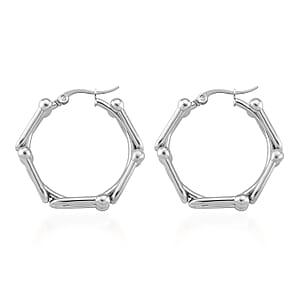 Moderna Cavallo Chain Hoop Earrings in Stainless Steel