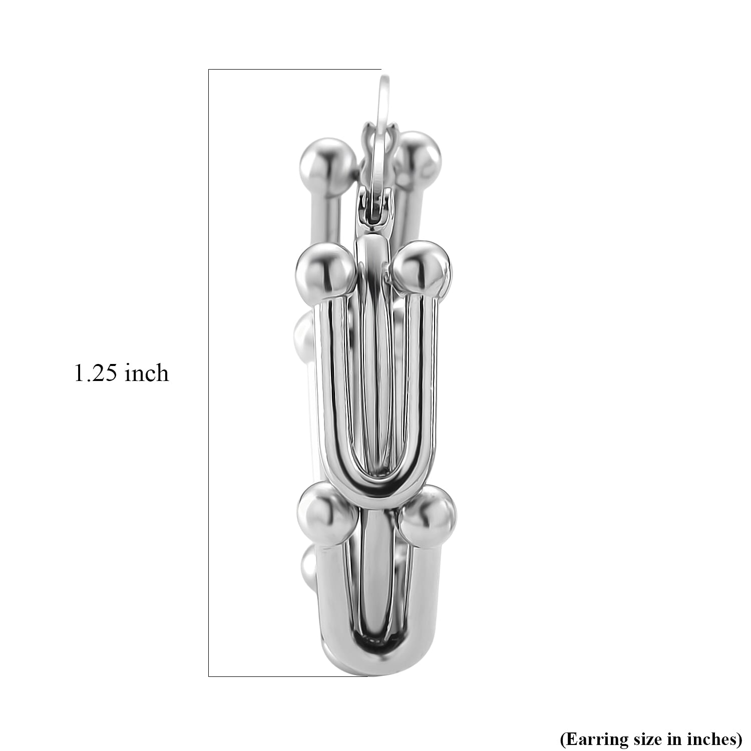 Moderna Cavallo Chain Hoop Earrings in Stainless Steel