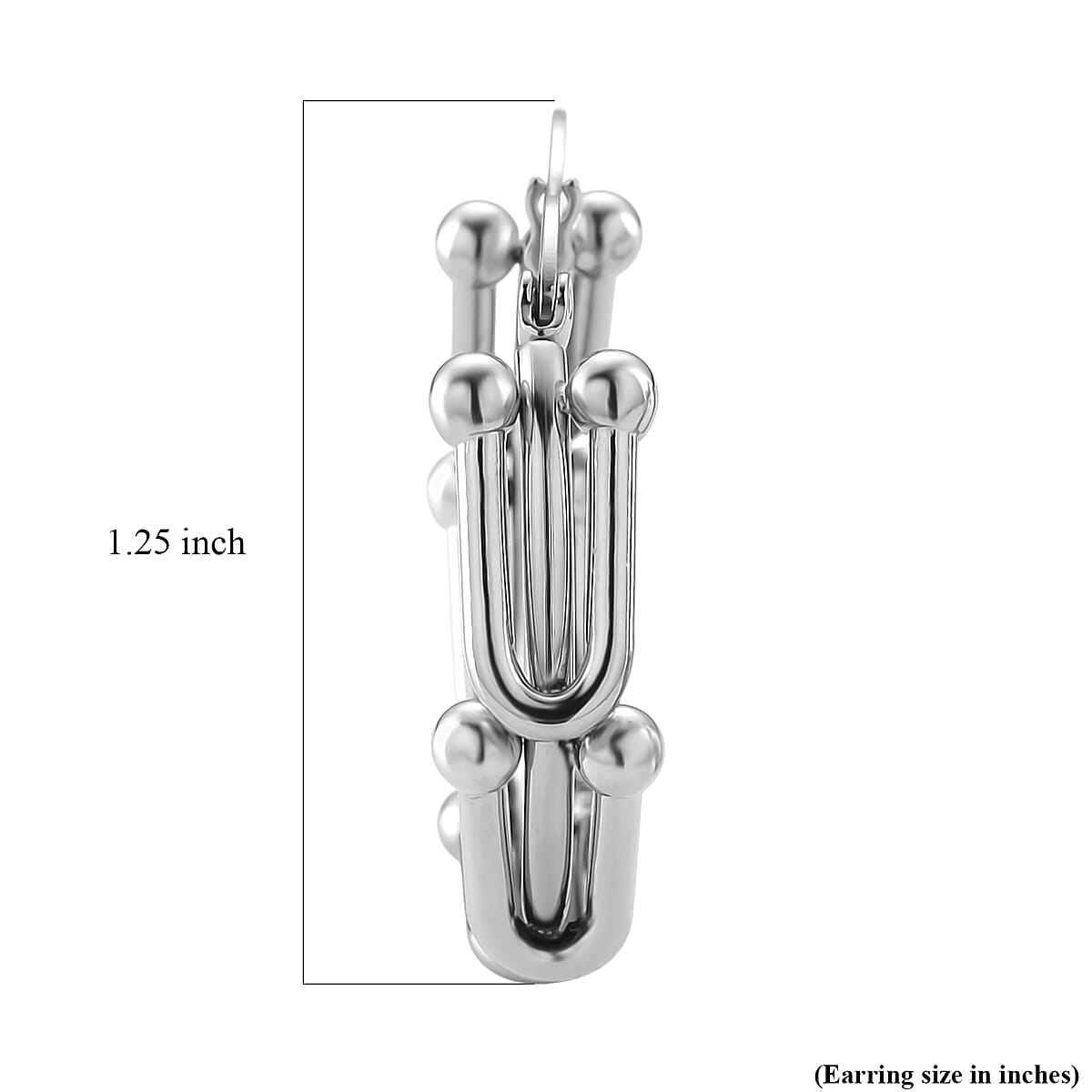 U-Link Hoop Earrings in Stainless Steel image number 5