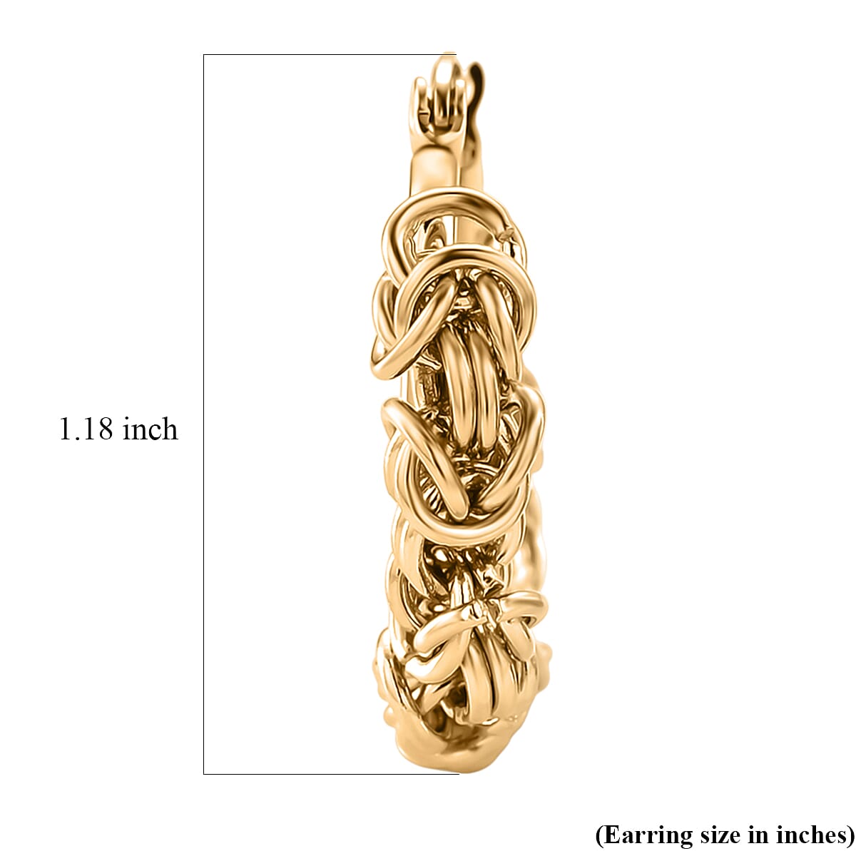 Byzantine Hoop Earrings in ION Plated YG Stainless Steel image number 4