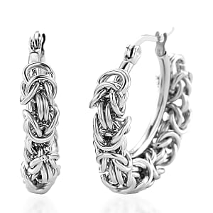 Byzantine Hoop Earrings in Stainless Steel