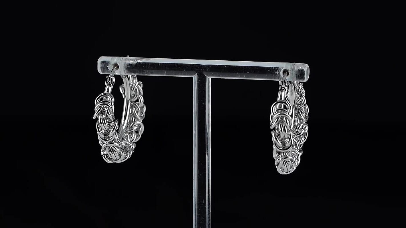 Byzantine Hoop Earrings in ION Plated YG Stainless Steel