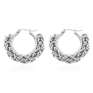 Byzantine Hoop Earrings in Stainless Steel