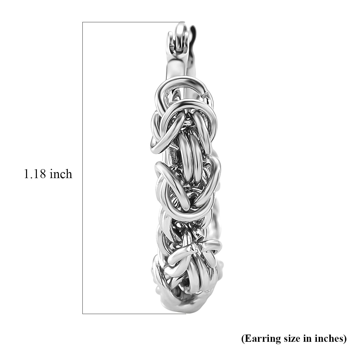 Byzantine Hoop Earrings in Stainless Steel image number 4