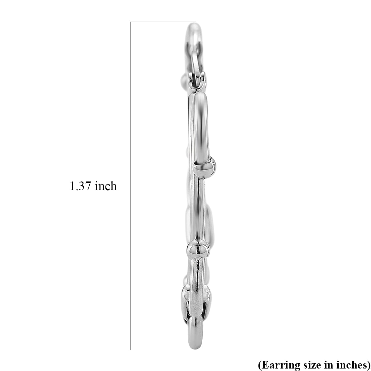 Modern Wave Link Hoop Earrings in Stainless Steel image number 4