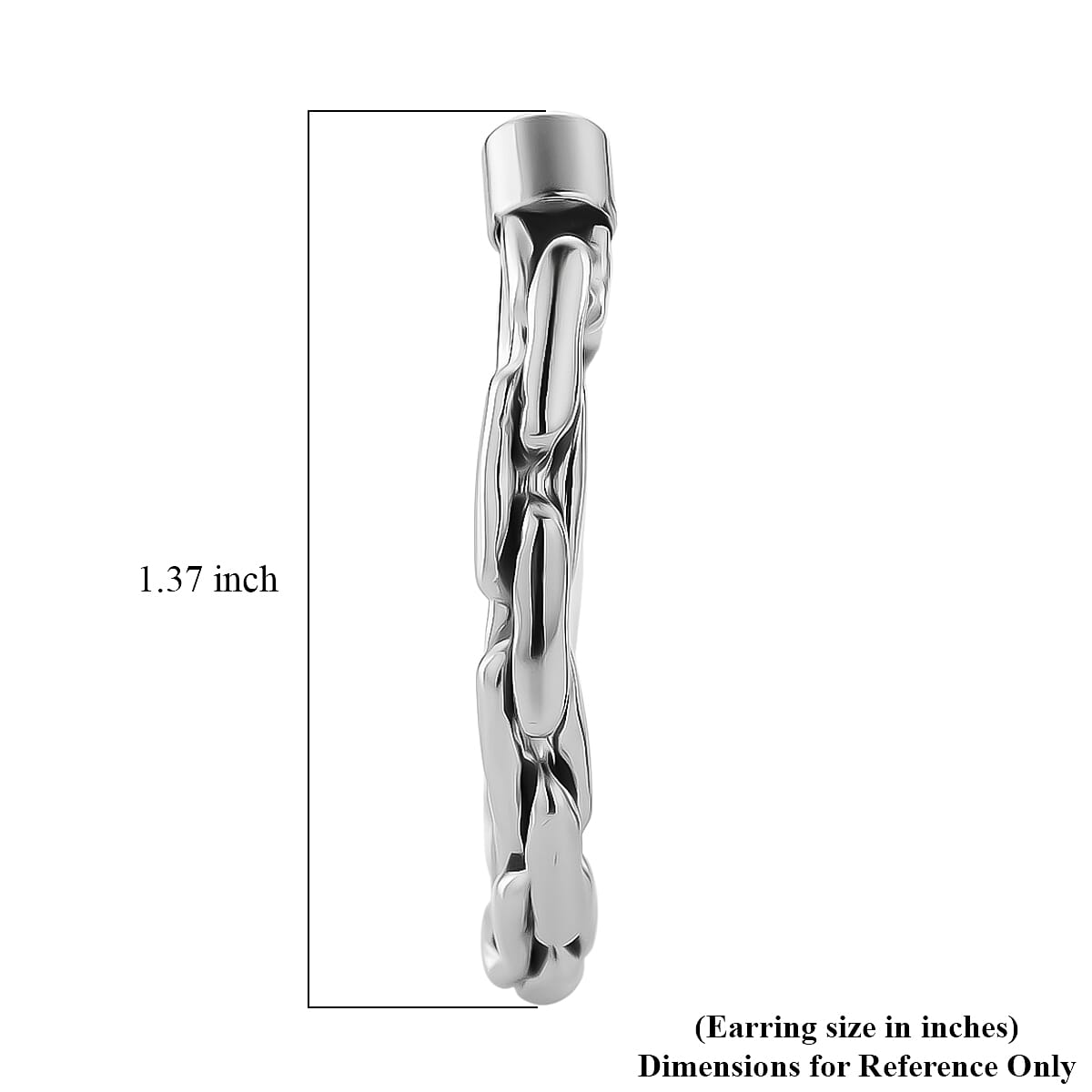 Hammer Circular Hoop Earrings in Stainless Steel image number 4