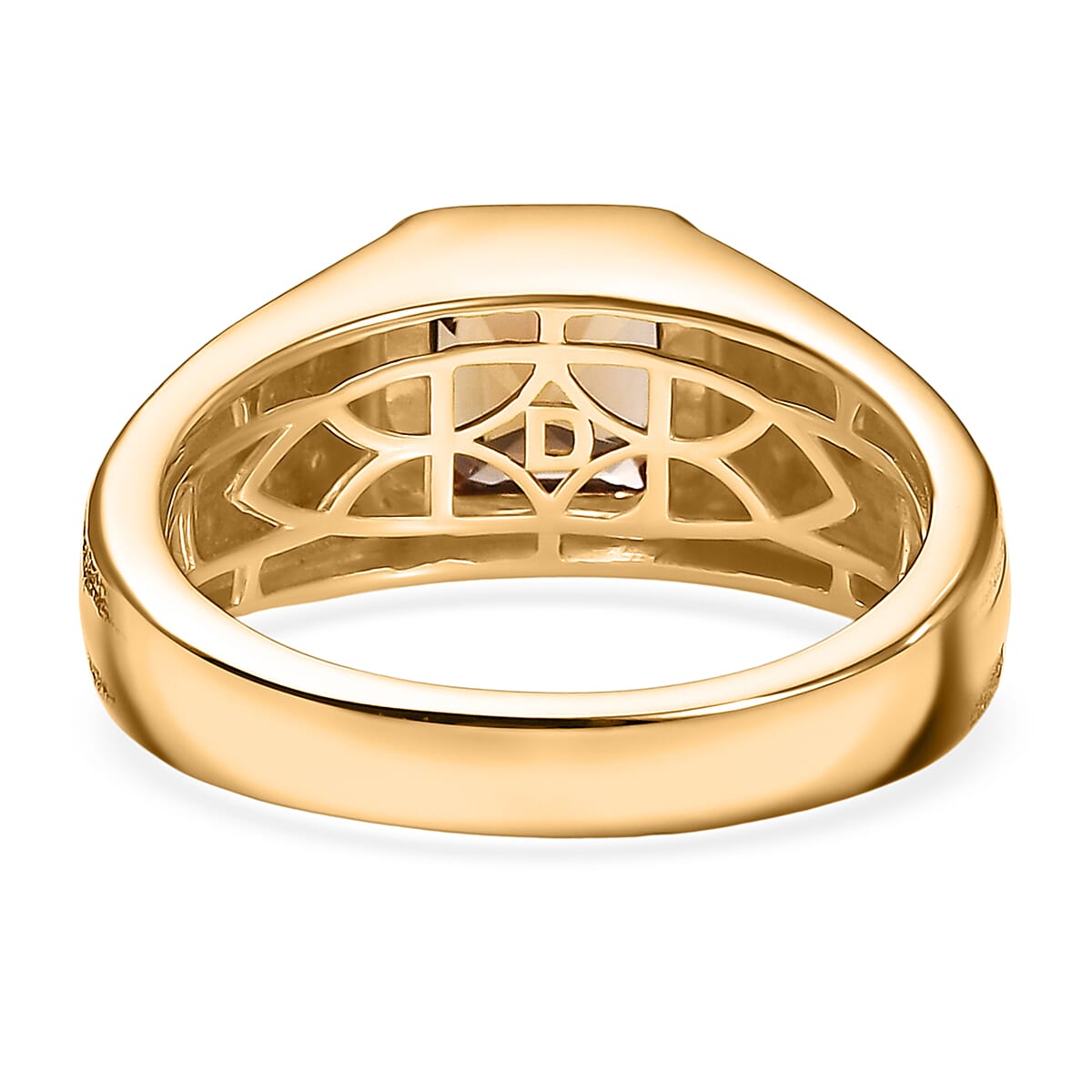 D'Joy Golden Turkizite 2.00 ctw Men's Ring in 18K Vermeil Yellow Gold Over Sterling Silver (Size 10.0) image number 4