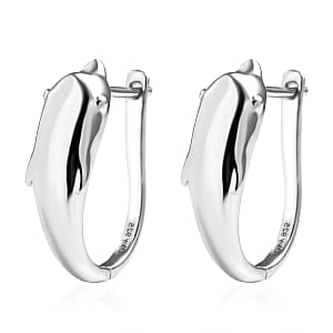 D'Joy Dolphin Earrings in Rhodium Over Sterling Silver 5.25 Grams