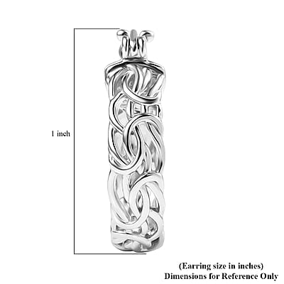 D'Joy Byzantine Twisted Hoop Earrings in Rhodium Over Sterling Silver 7.85 Grams